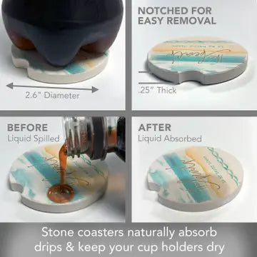 My Happy Place Bulk Stone Car Coaster