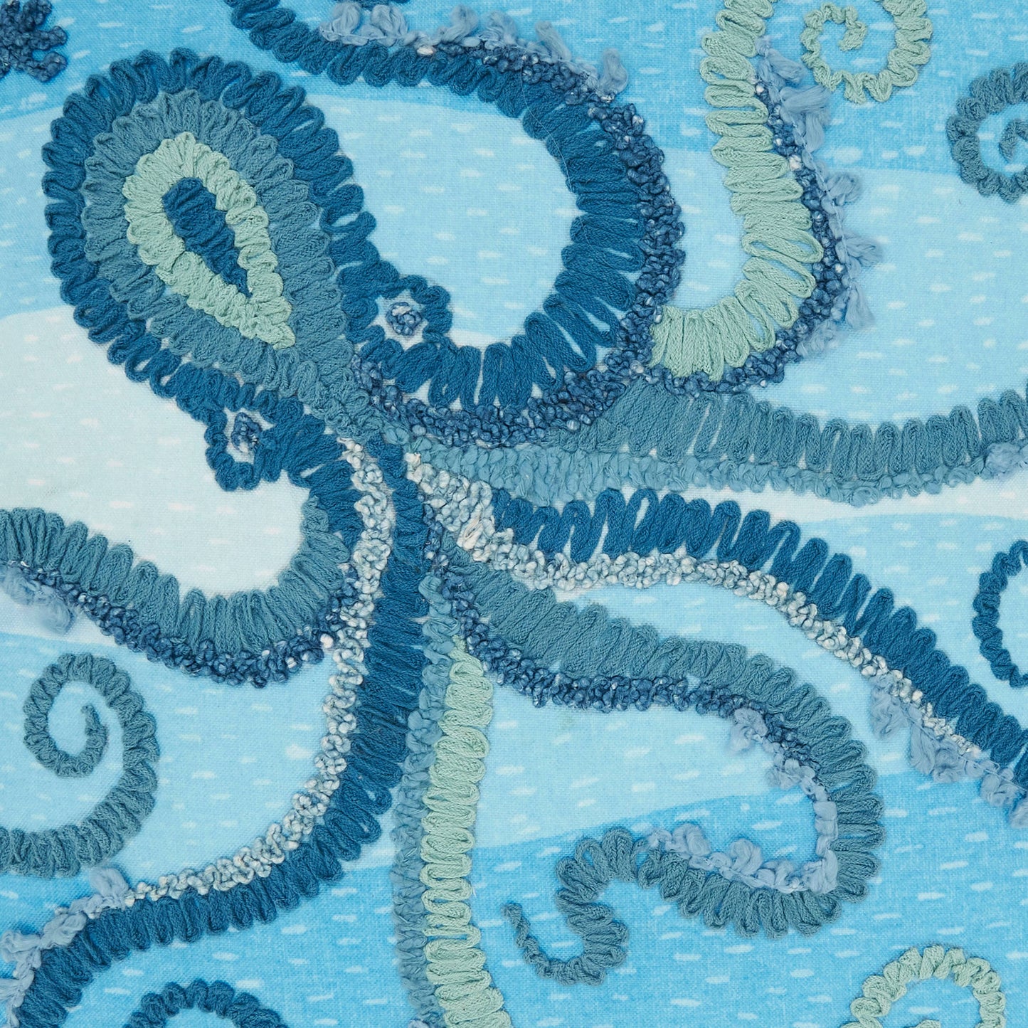 Outdoor Embroidered Octopus Pillow