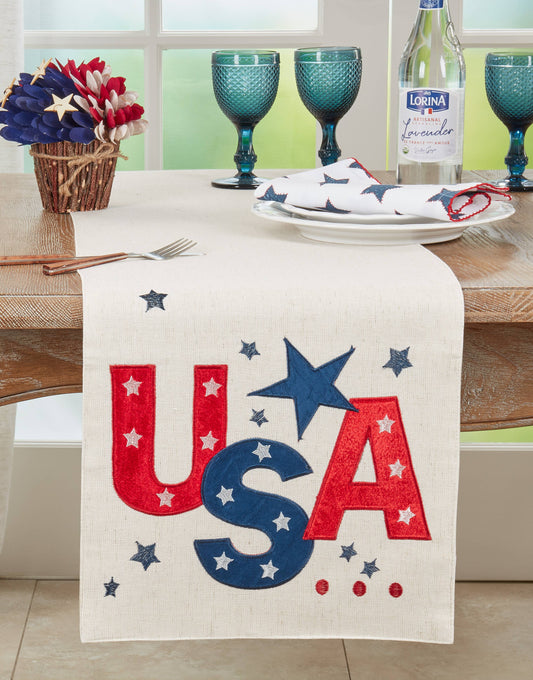 USA Stars Table Runner – Patriotic Americana Table Linen