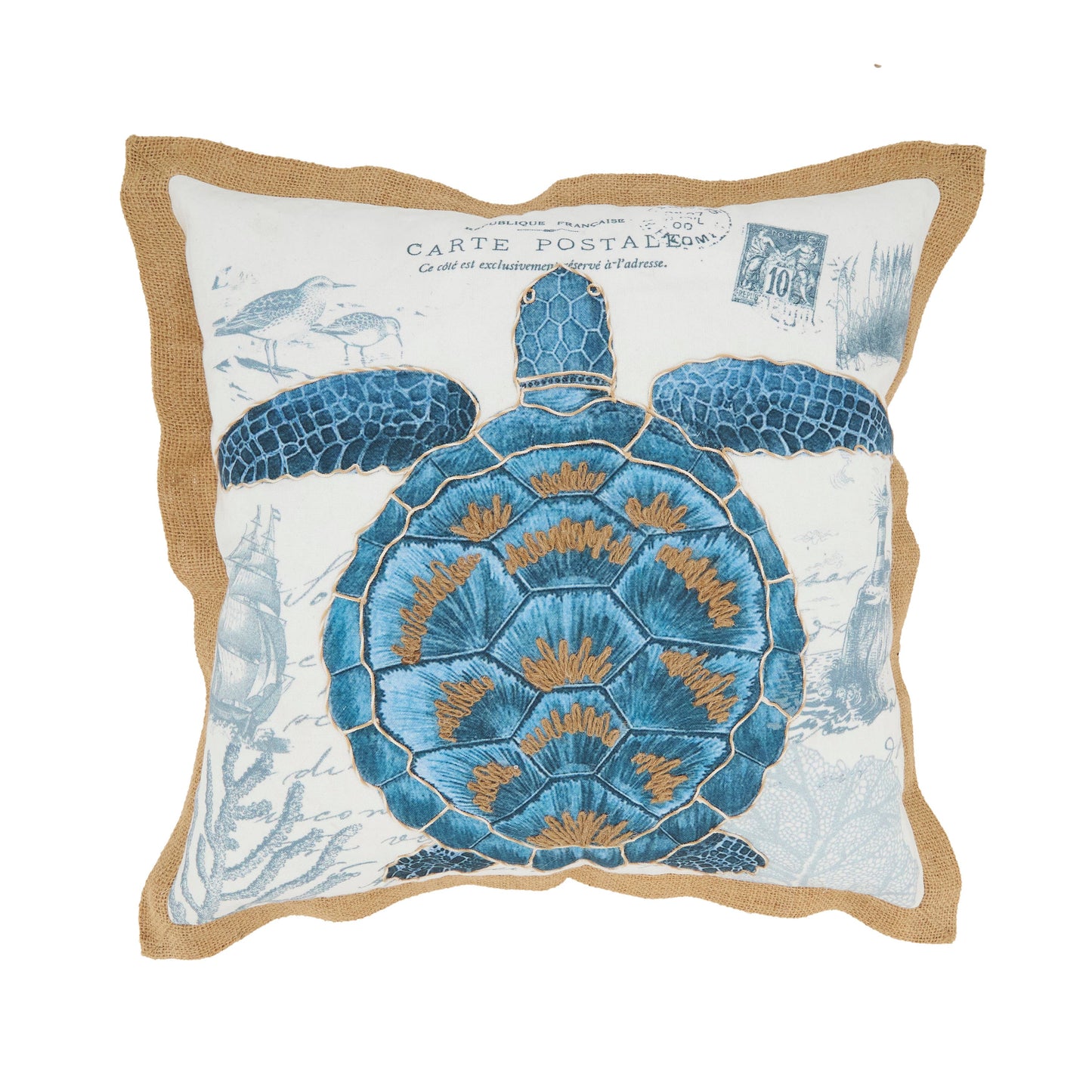 Coastal Outdoor Turtle Pillow