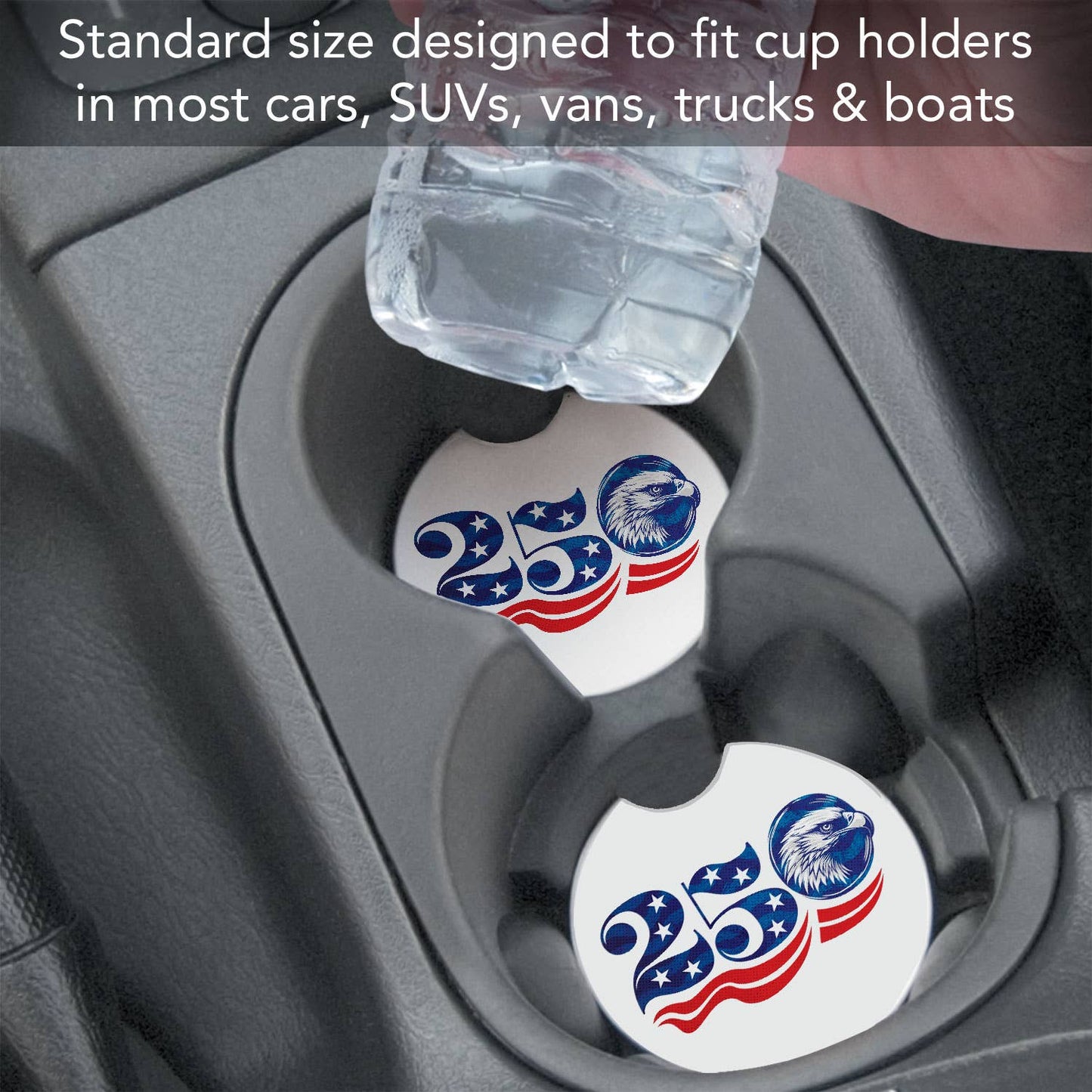 "Celebrate 250" Absorbent Stone Car Coaster 1pk