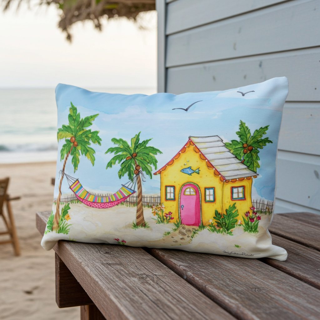 Pillow - Cottage by the Sea - indoor / outdoor cushion