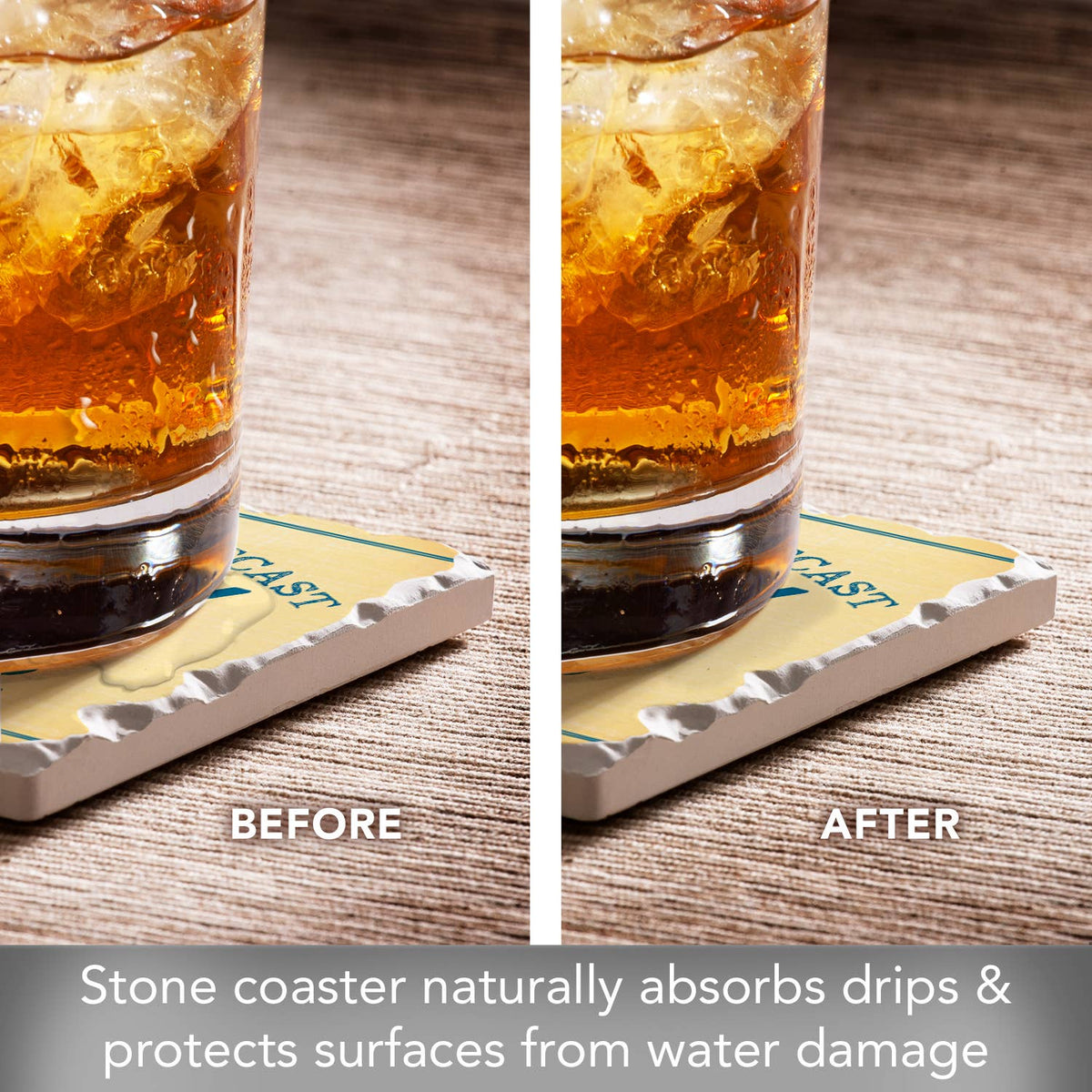 "Todays Forecast-Beer" Single Tumbled Tile Coaster