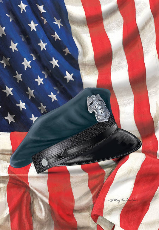 Police Hat Garden Flag