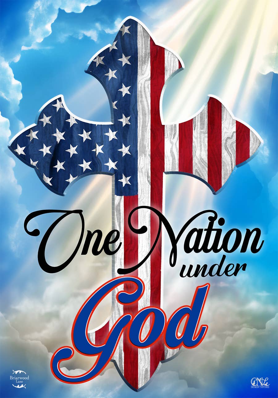 One Nation Under God Cross Garden Flag