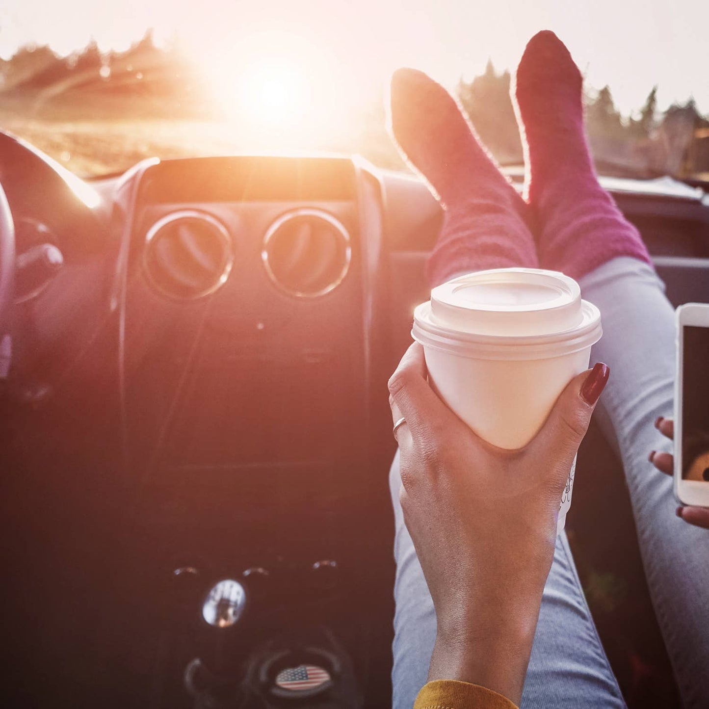 Americana Bulk Absorbent Stone Car Coaster