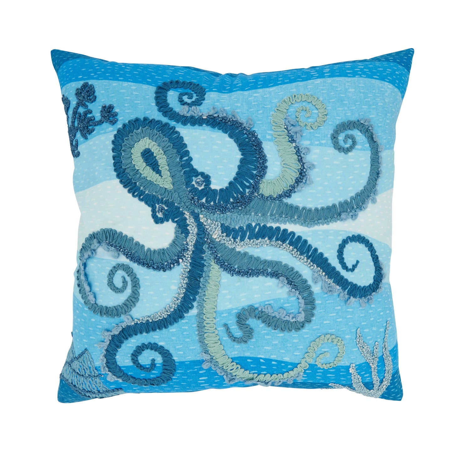 Outdoor Embroidered Octopus Pillow