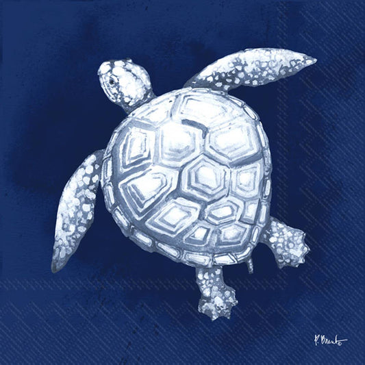 Paper Cocktail Napkins Pack of 20 Dark Sea Sea Turtle