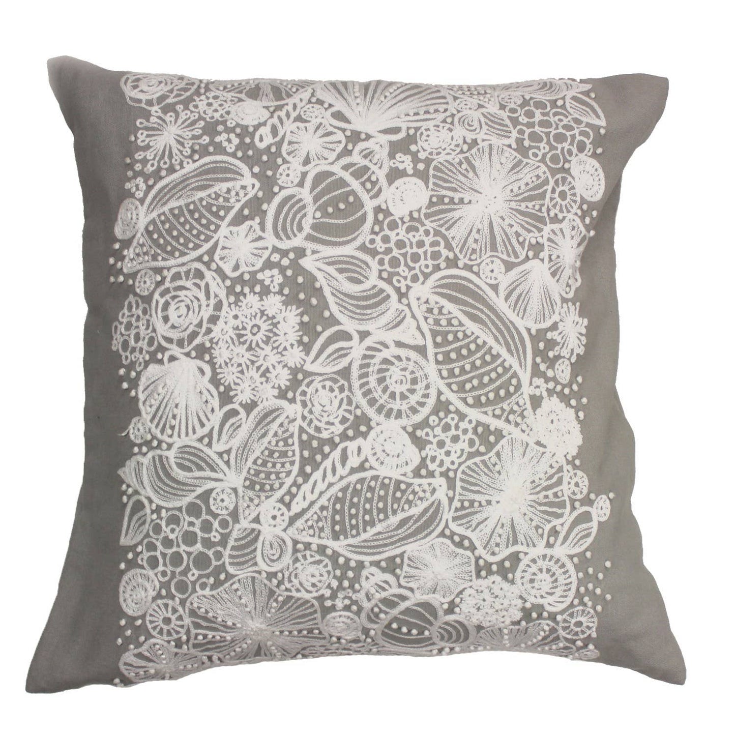 Sanibel Island Gray Shell Throw Pillow
