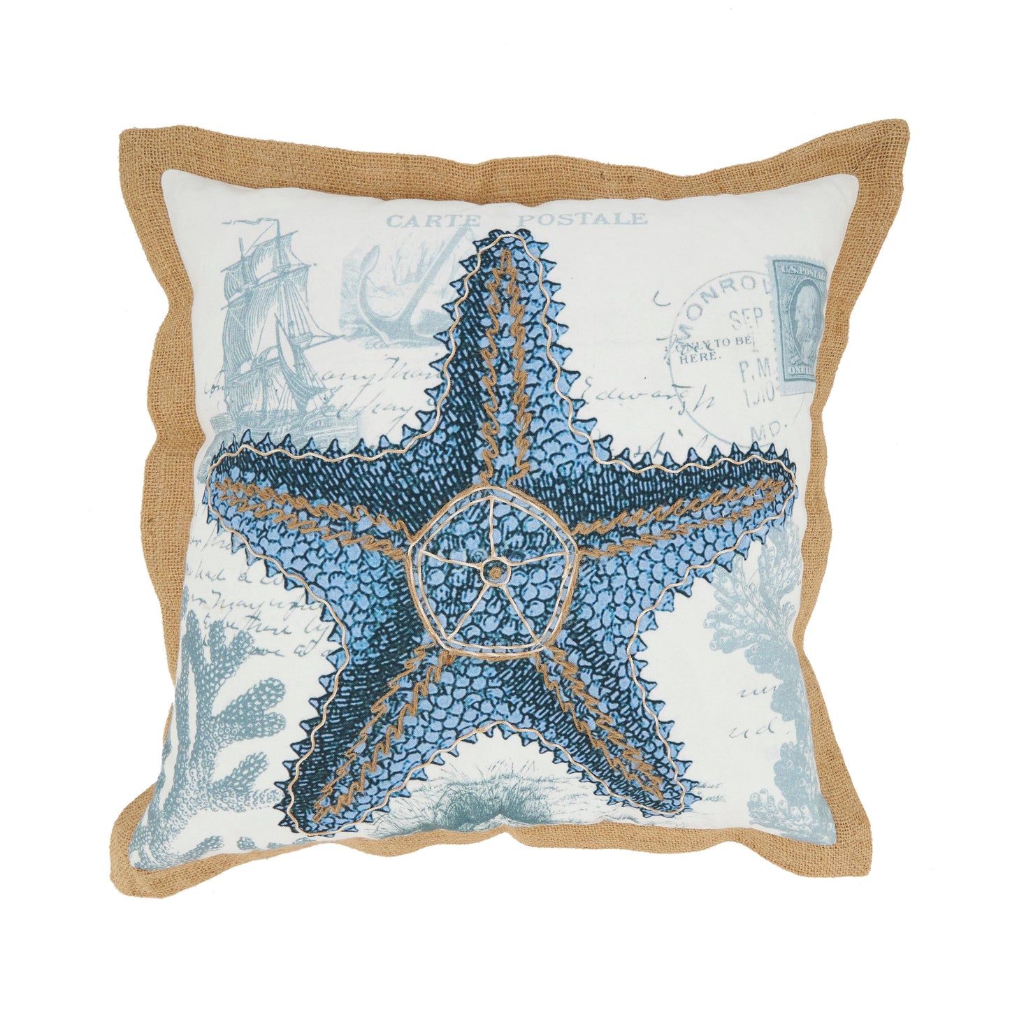 Coastal Outdoor Starfish Pillow