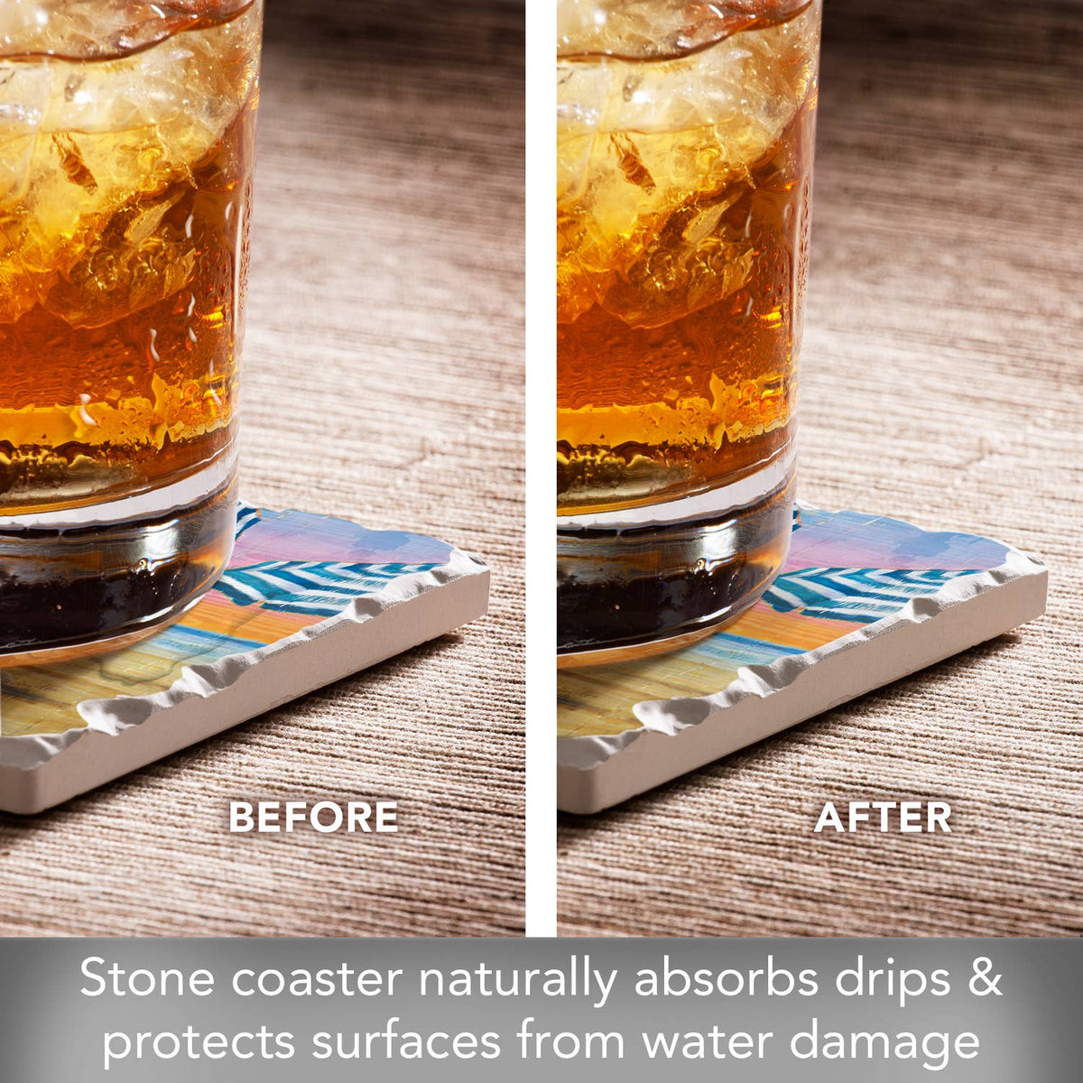 "Beach Ball" Single Tumbled Tile Coaster