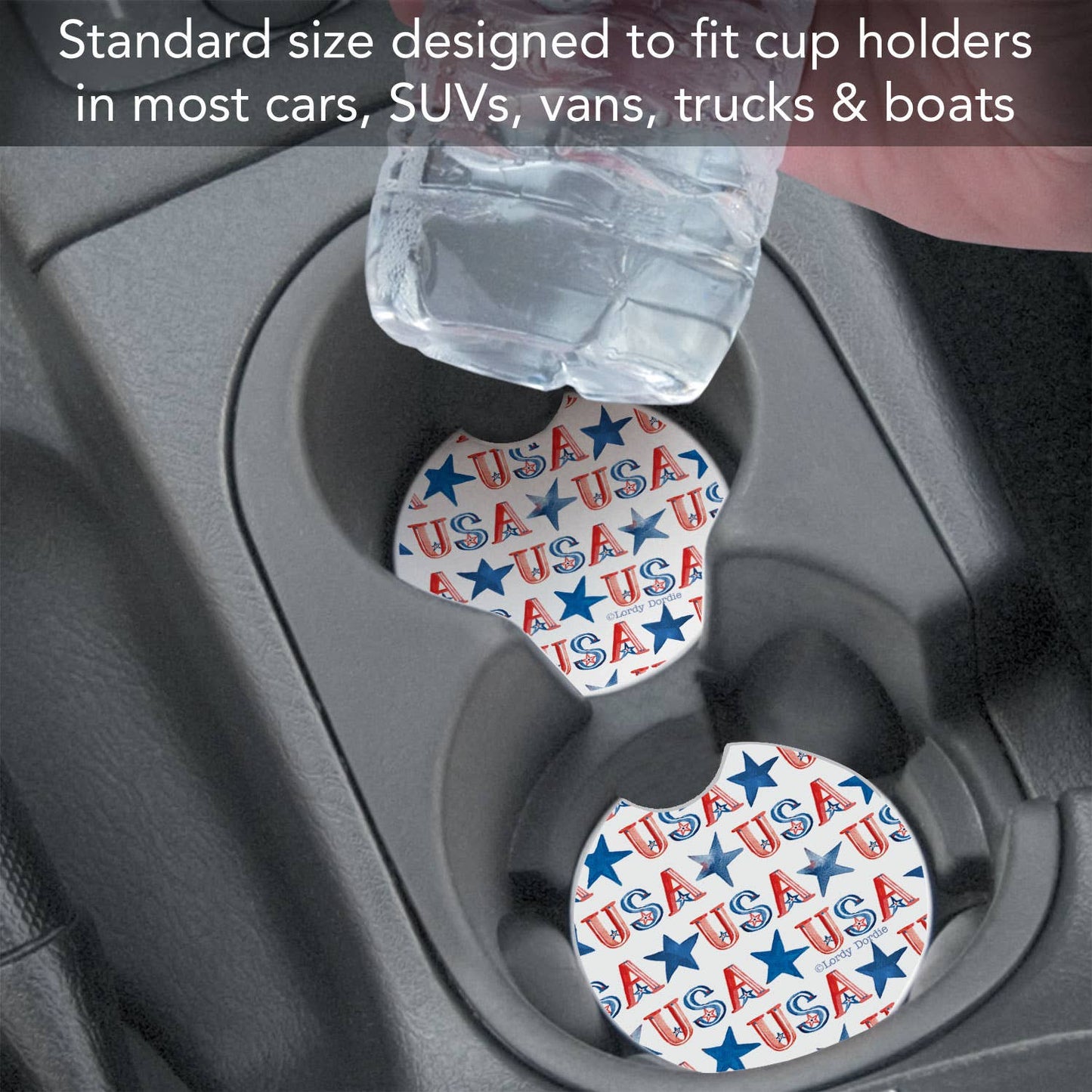 "USA Repeat" Stone Car Coaster