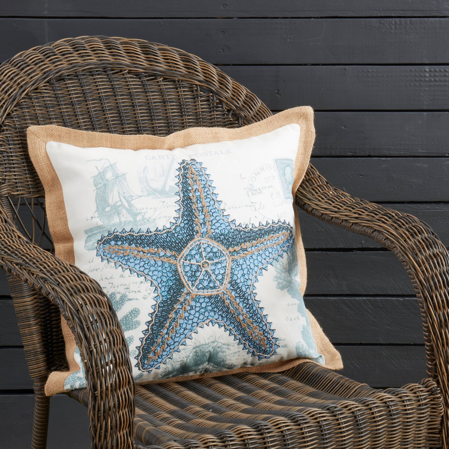 Coastal Outdoor Starfish Pillow