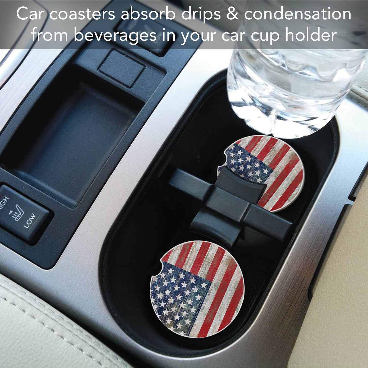 Americana Bulk Absorbent Stone Car Coaster