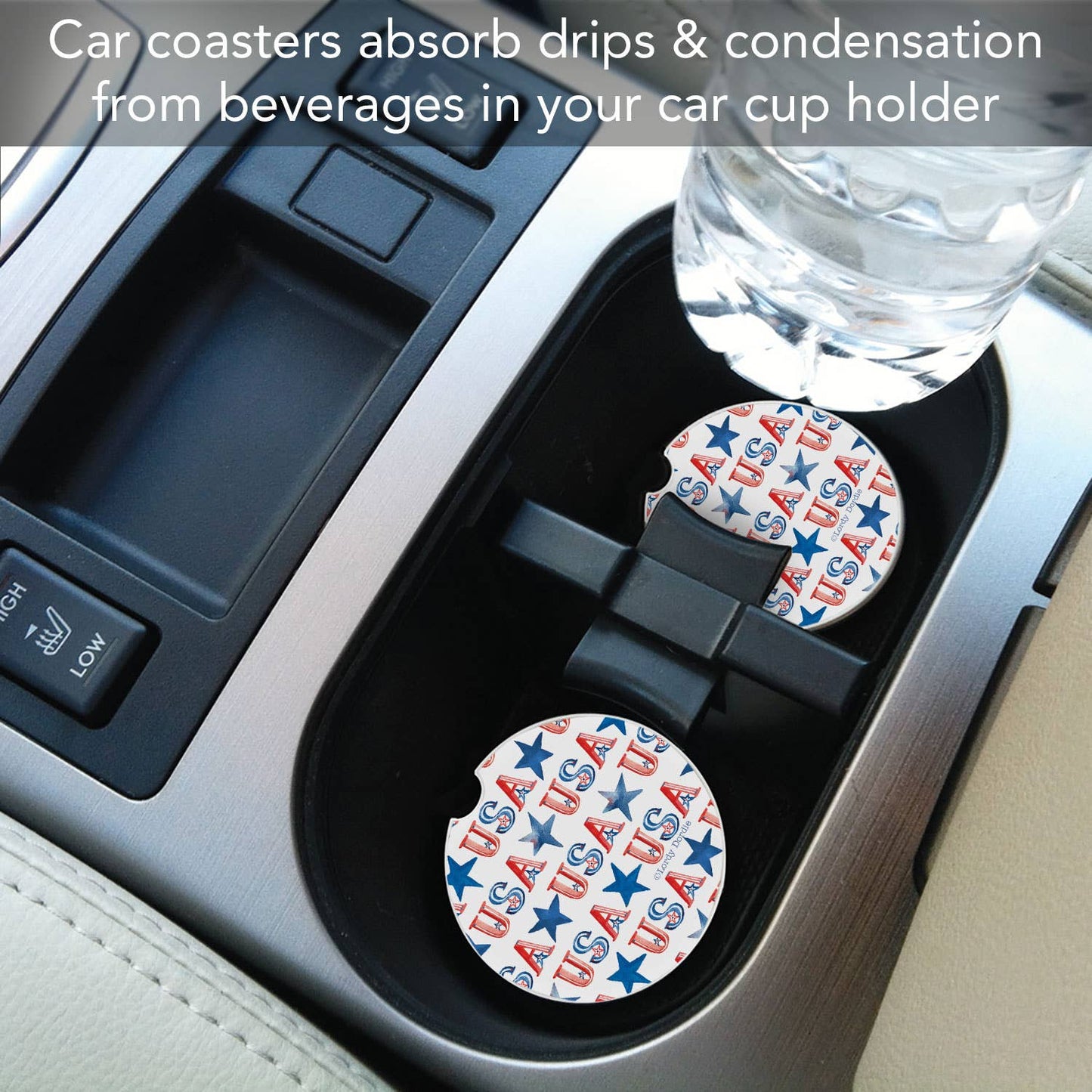 "USA Repeat" Stone Car Coaster