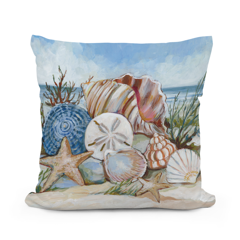 Pillow - Coastal Shells - indoor / outdoor cushion