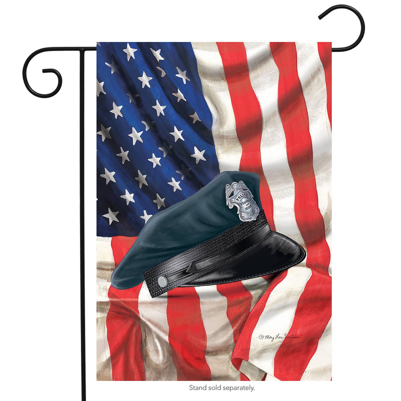 Police Hat Garden Flag