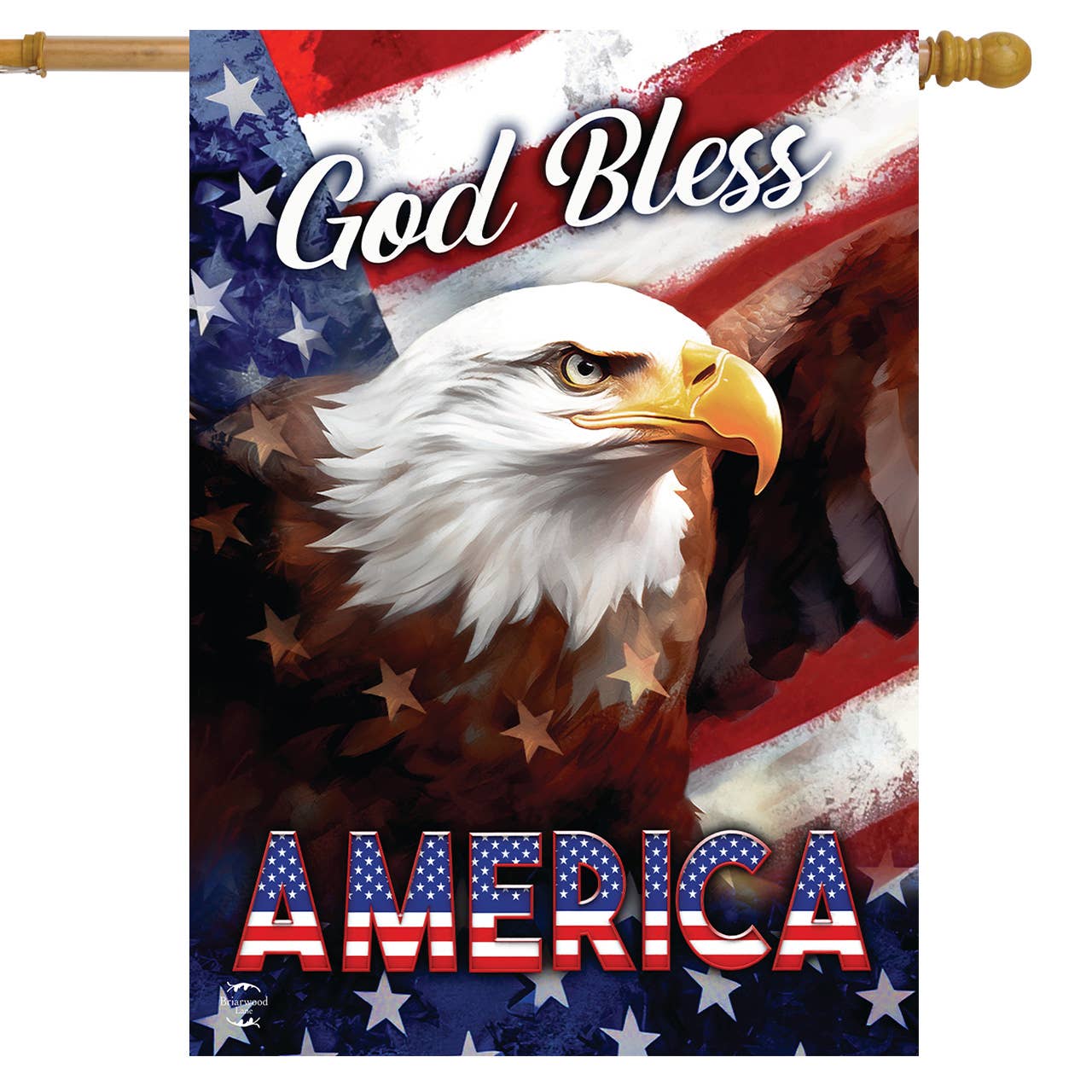 God Bless America Eagle Patriotic House Flag