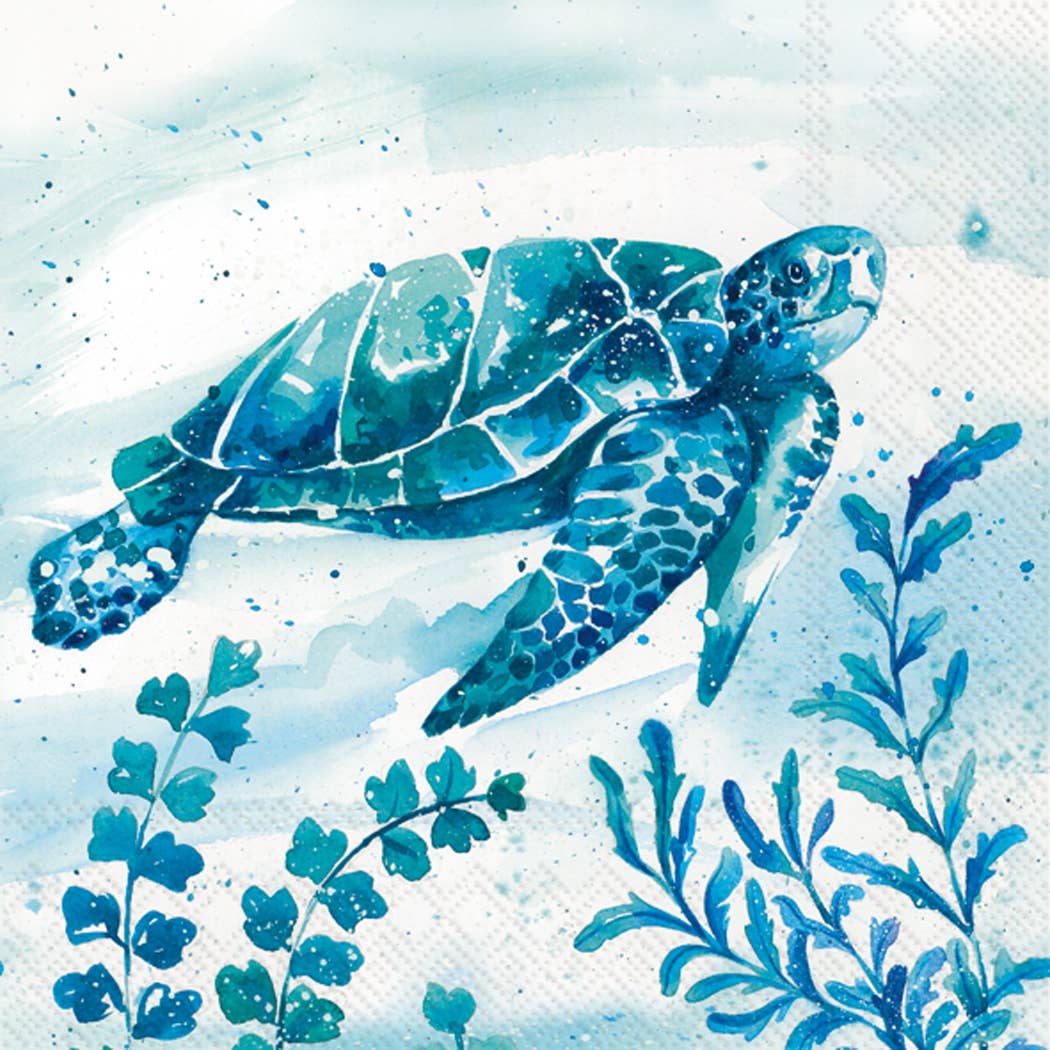 Paper Cocktail Napkins Pack of 20 Aquaworld Water Turtle