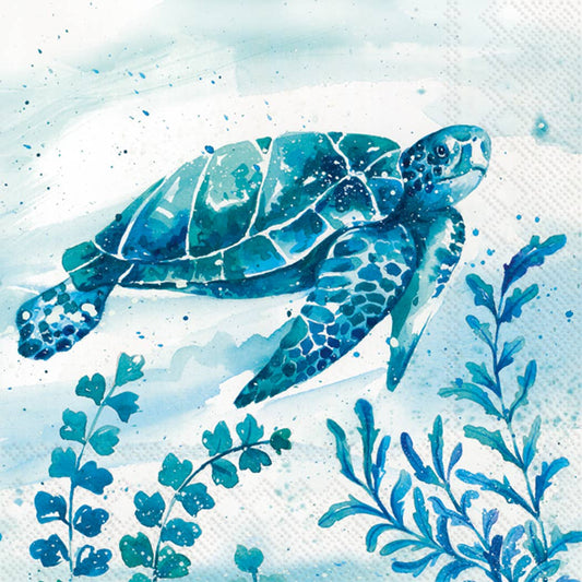 Paper Cocktail Napkins Pack of 20 Aquaworld Water Turtle