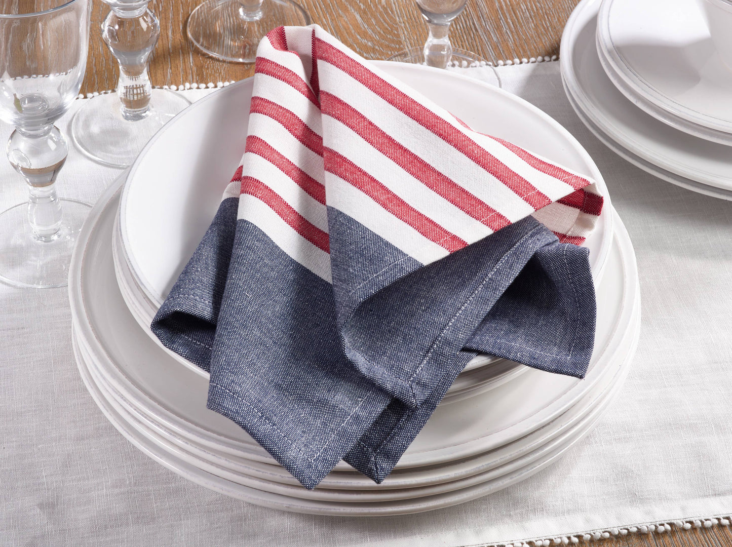 Classic USA Stripe Napkin – Americana Striped Table Linen