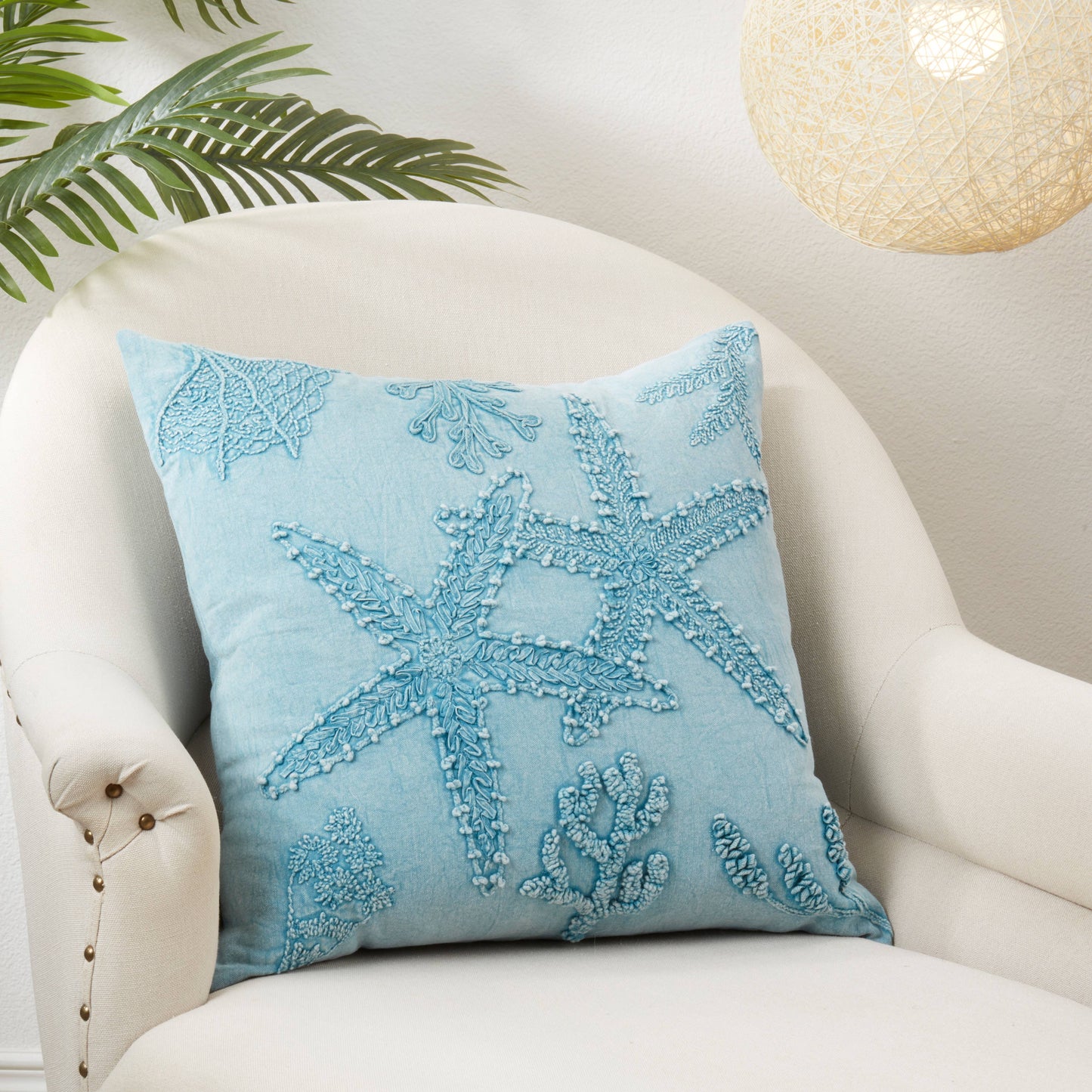 Aquatic Dreams Stonewashed Starfish Throw Pillow