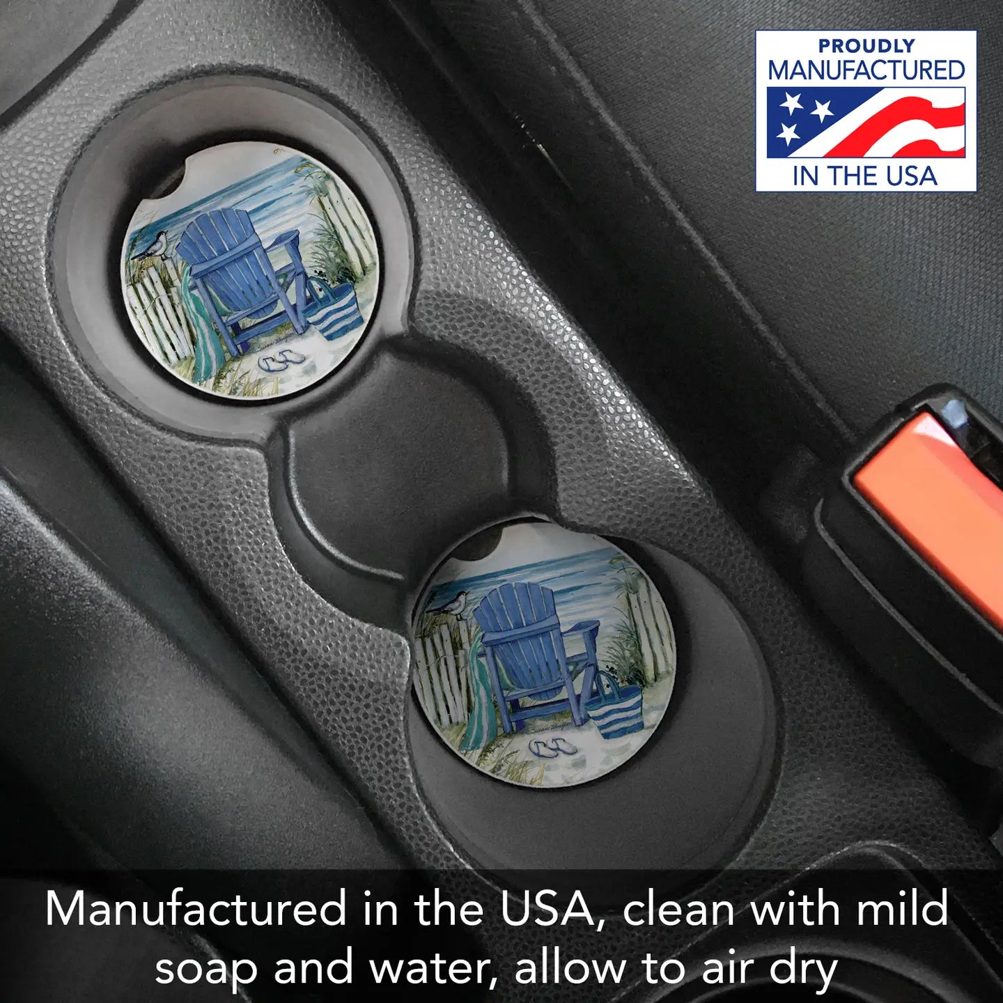 By the Sea Chair Absorbent Stone Car Coaster