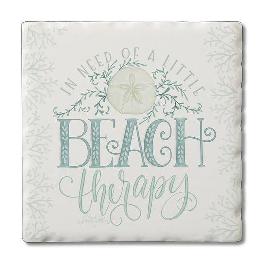 Beach Therapy Absorbent Stone Tumbled Tile Coaster