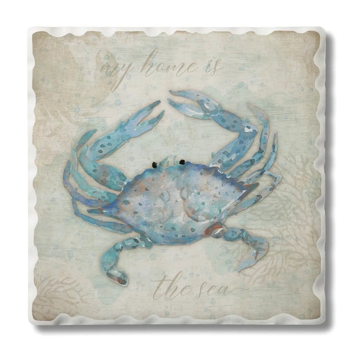 "Crab" Absorbent Tumbled Tile Coaster