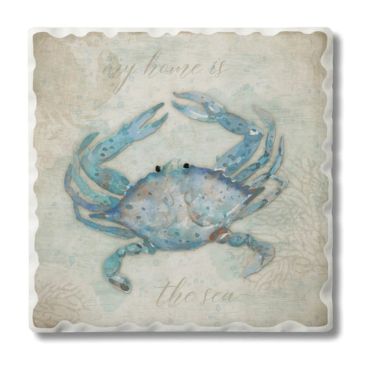 "Crab" Absorbent Tumbled Tile Coaster