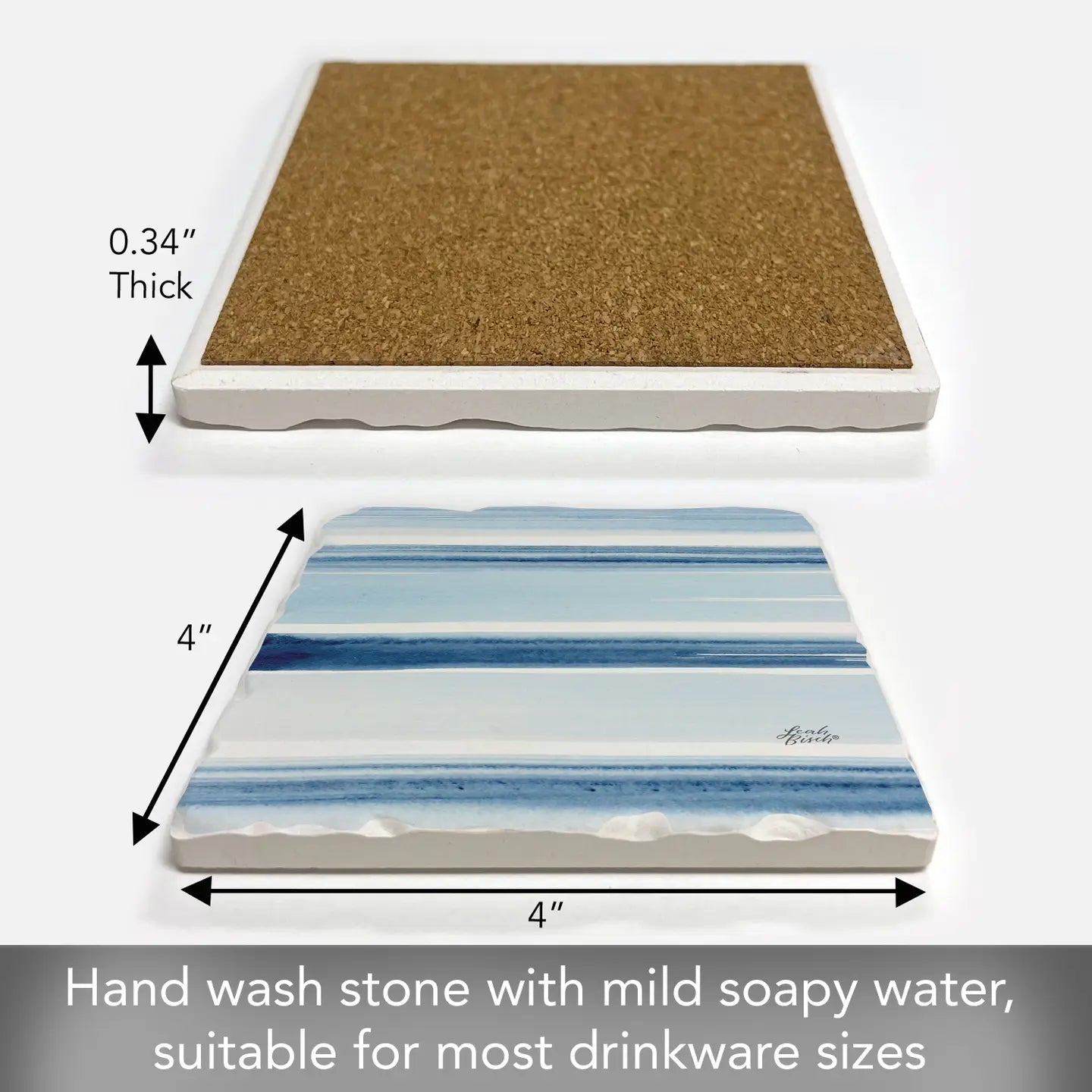 "Ocean Tides" Absorbent Tumbled Tile Coaster