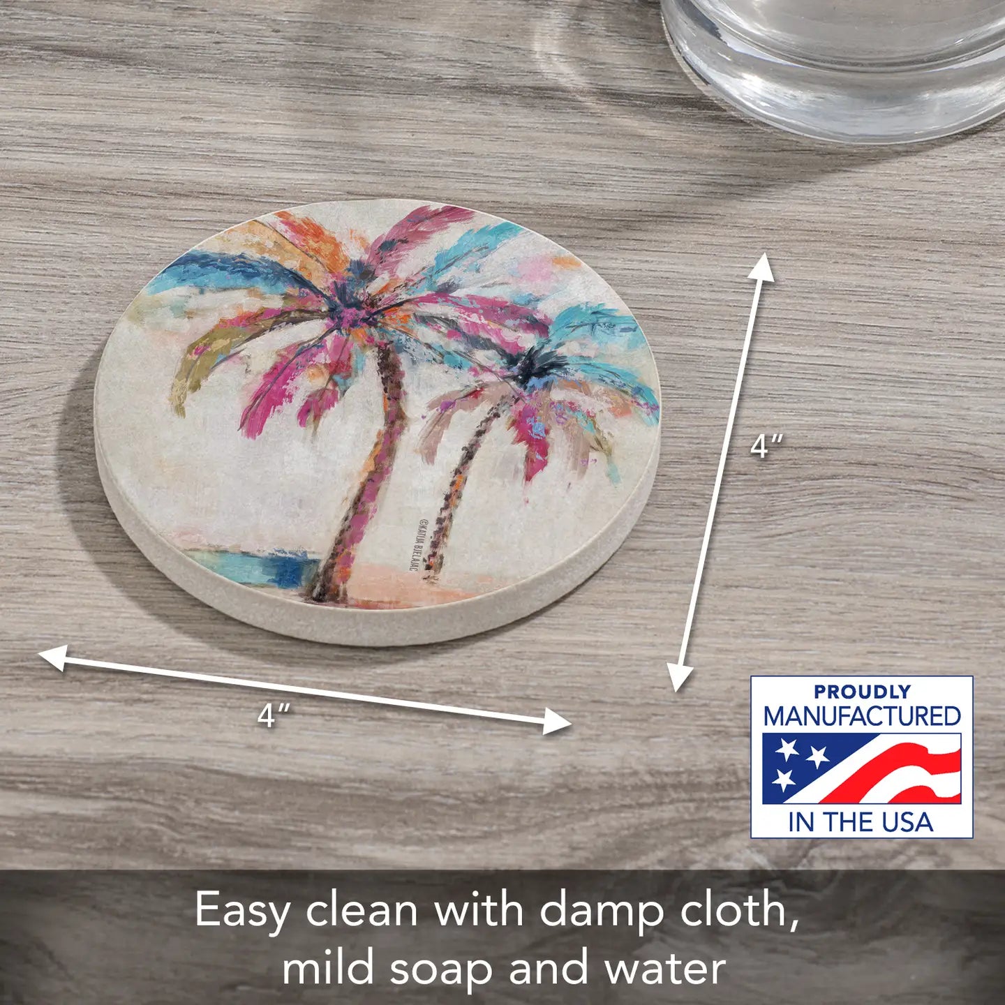 Painted Palms Sandstone Coaster