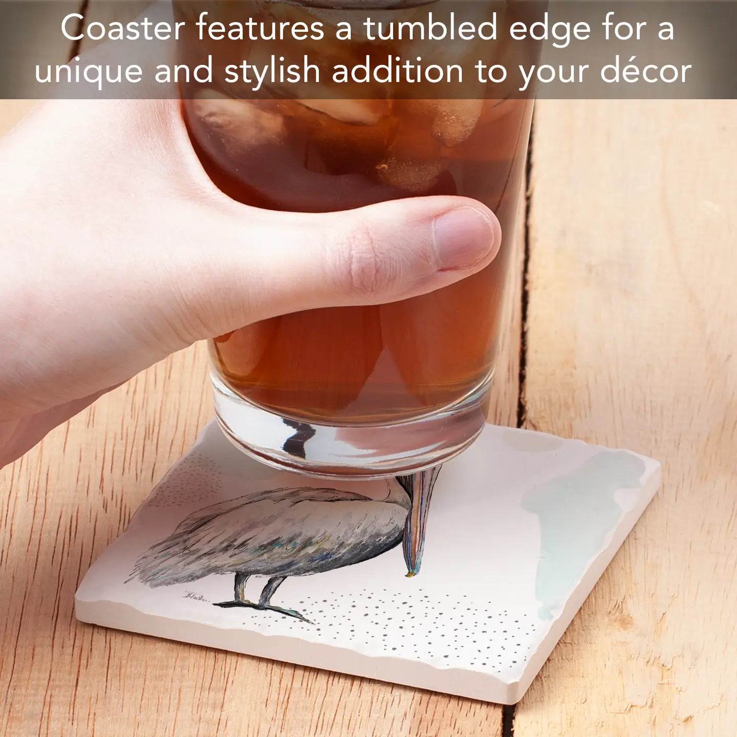 Pelican Absorbent Tumbled Tile Coaster