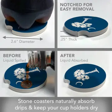 Sc State Flag Bulk Stone Car Coaster