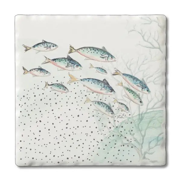 School Absorbent Stone Tumbled Tile Coaster