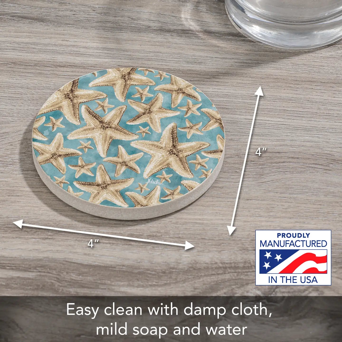 Starfish Galore Sandstone Coaster