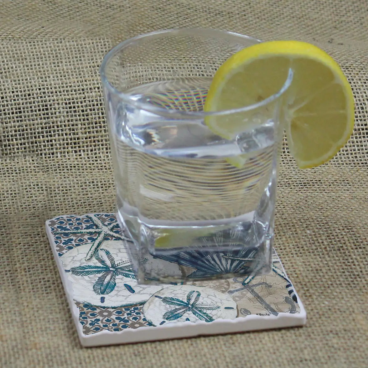 Tide Pool Shells Absorbent Stone Tumbled Tile Coaster