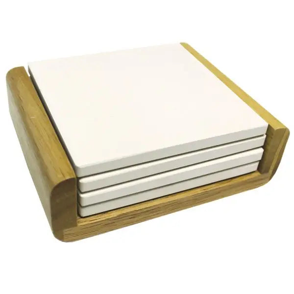 Wooden Oak Coaster Holder For Square Coasters