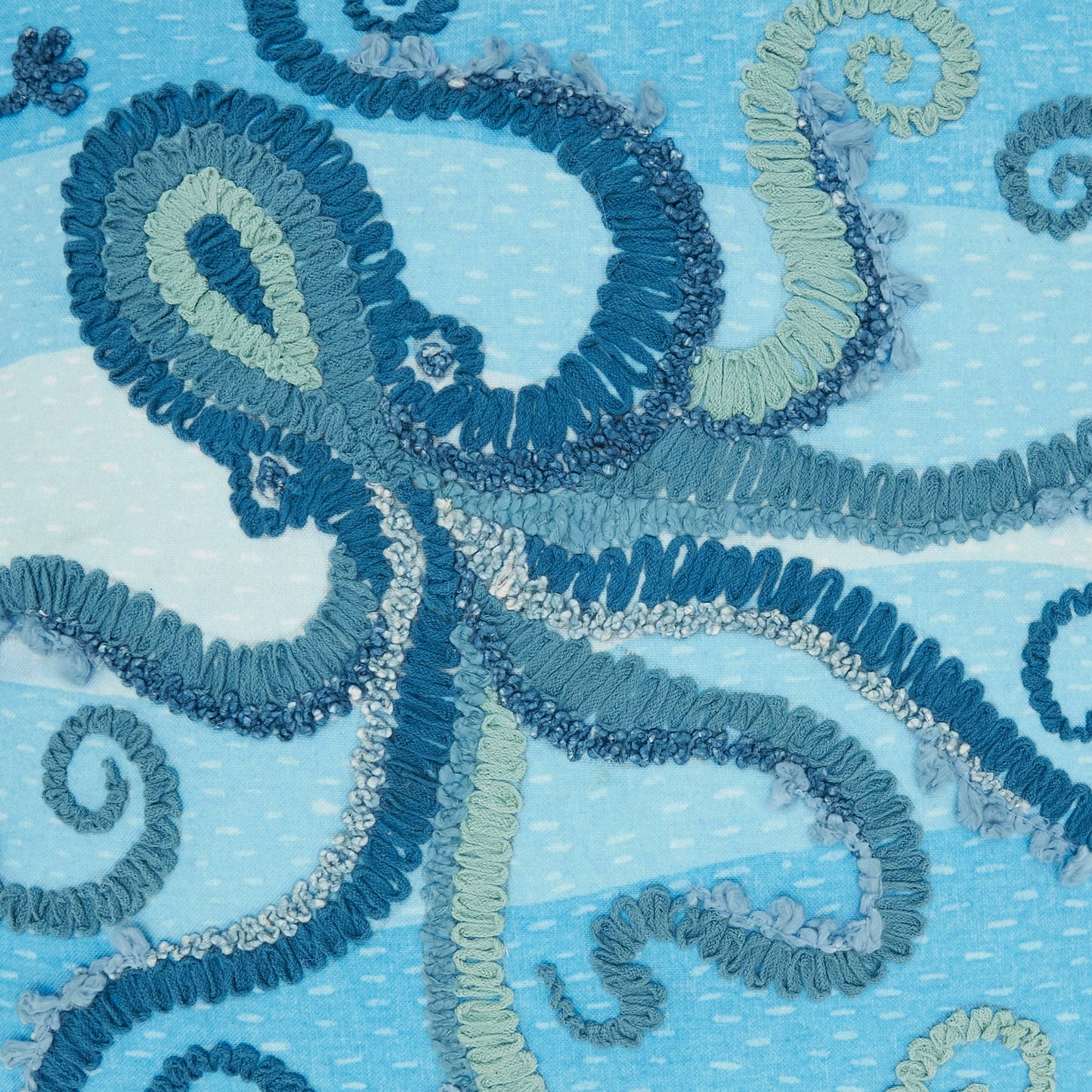 Outdoor Embroidered Octopus Pillow