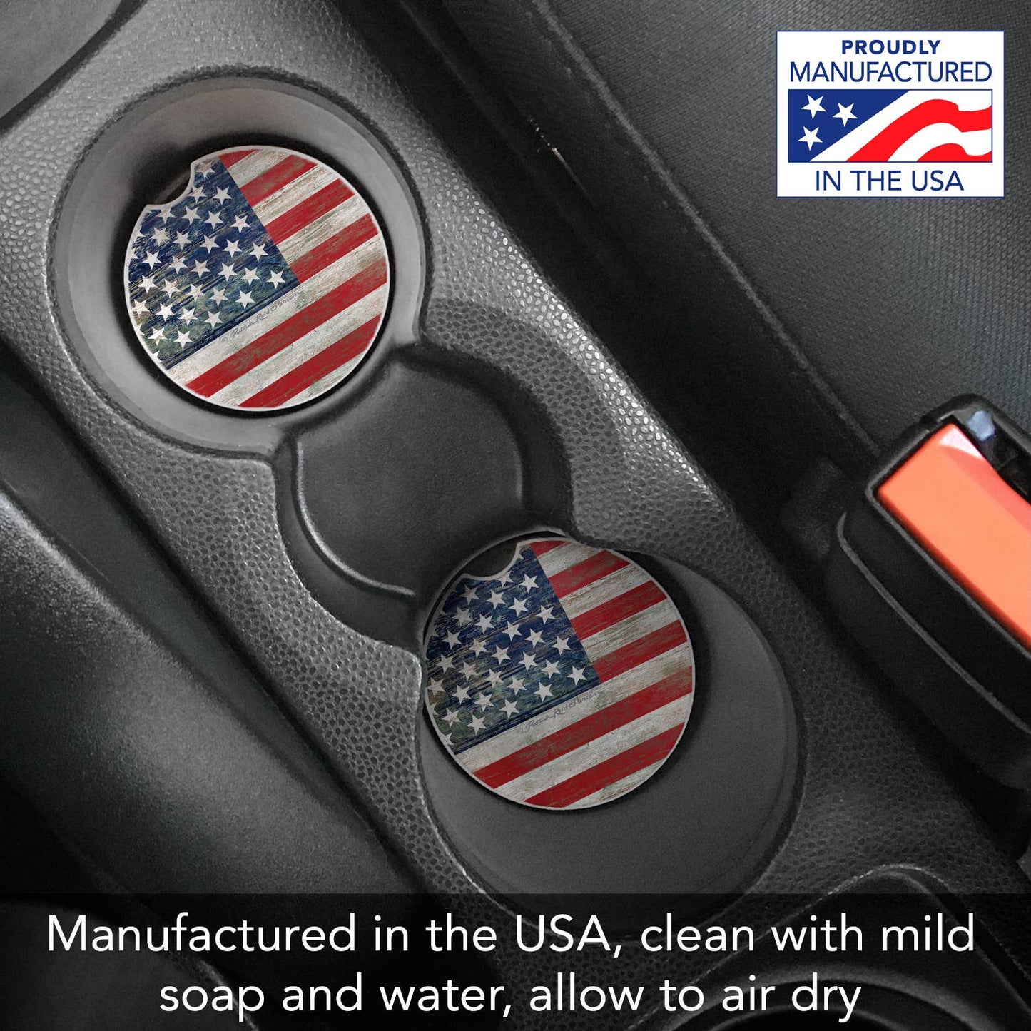 Americana Bulk Absorbent Stone Car Coaster