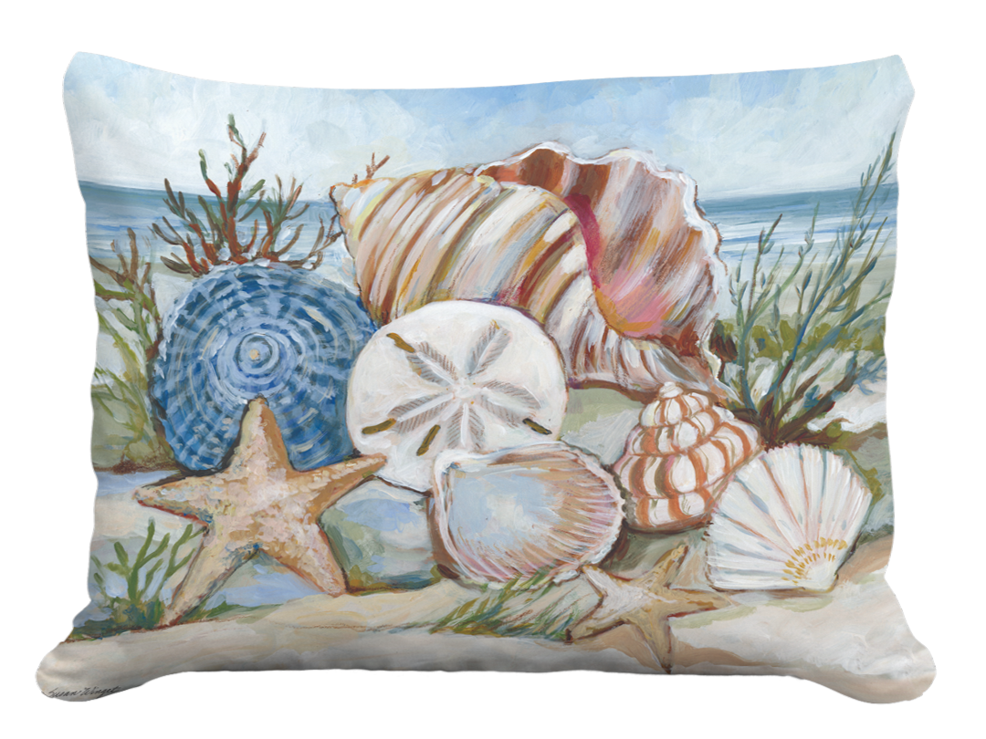 Pillow - Coastal Shells - indoor / outdoor cushion