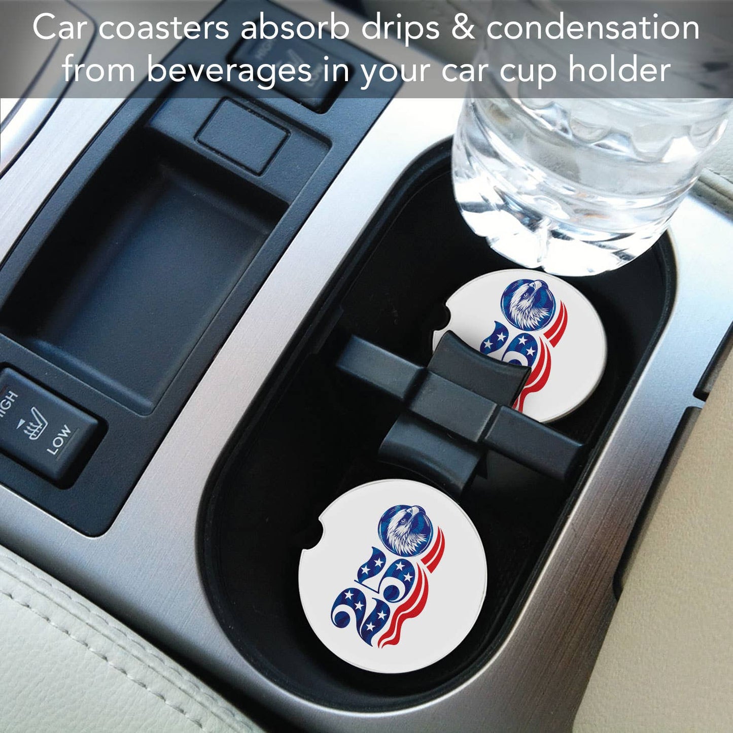 "Celebrate 250" Absorbent Stone Car Coaster 1pk