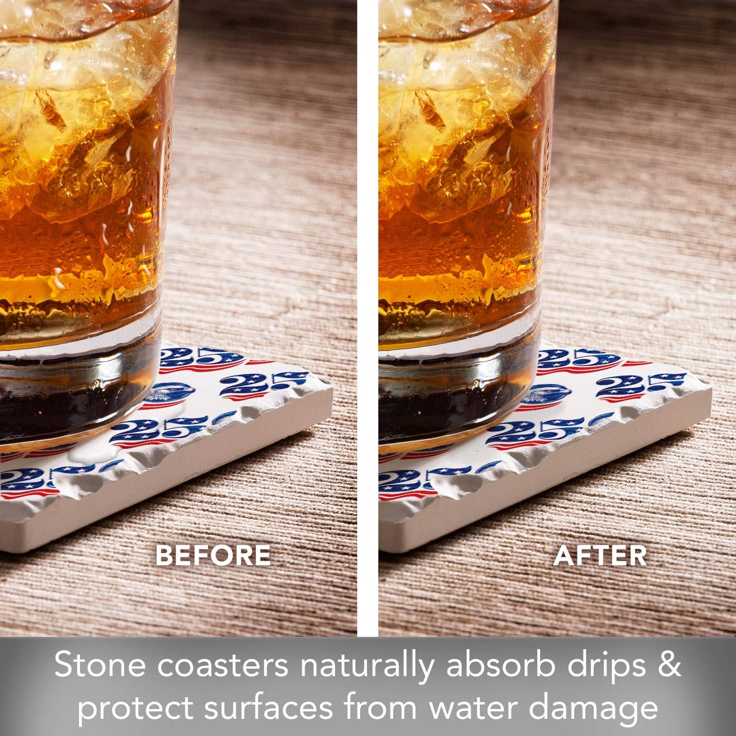 "Celebrate 250 Years" Stone Tumbled Tile Coaster