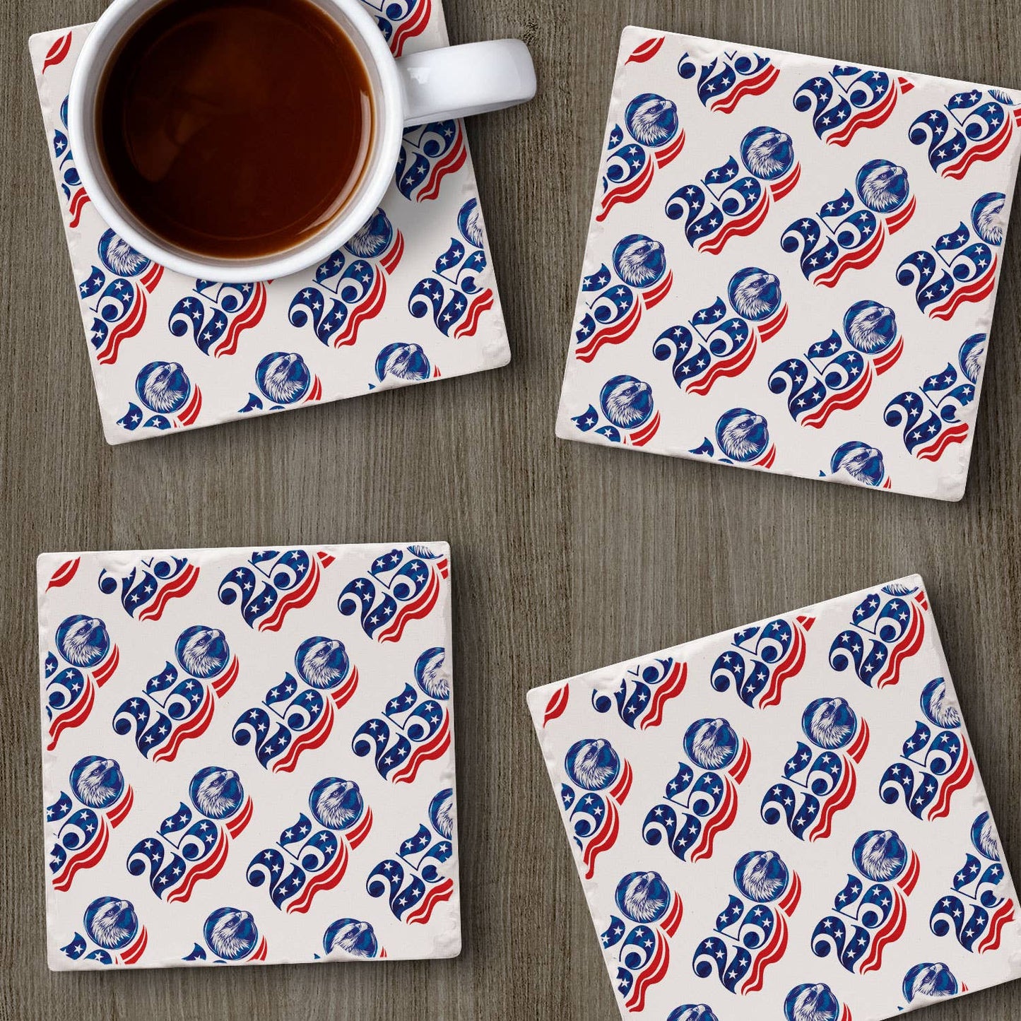 "Celebrate 250 Years" Stone Tumbled Tile Coaster